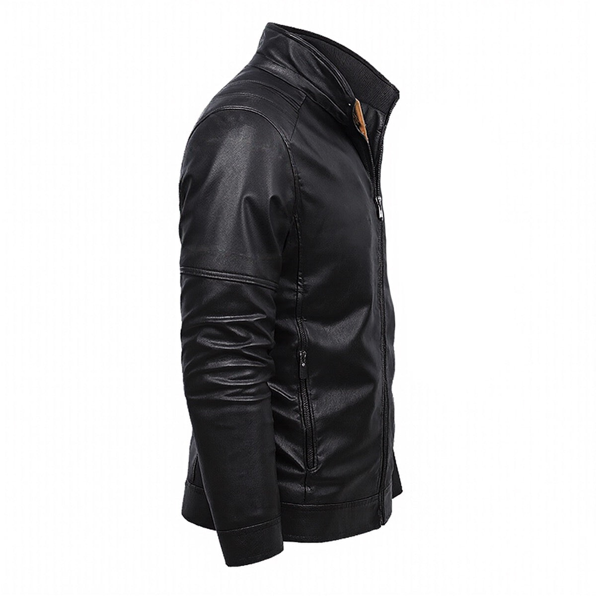 Veste en cuir décorative à fermeture éclair Plus Fleece Oothfeet (DTF)