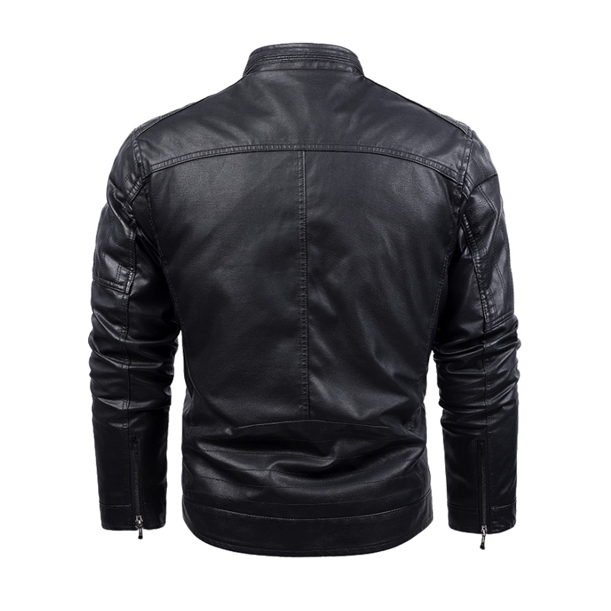 Veste en cuir décorative à fermeture éclair Plus Fleece Oothfeet (DTF)