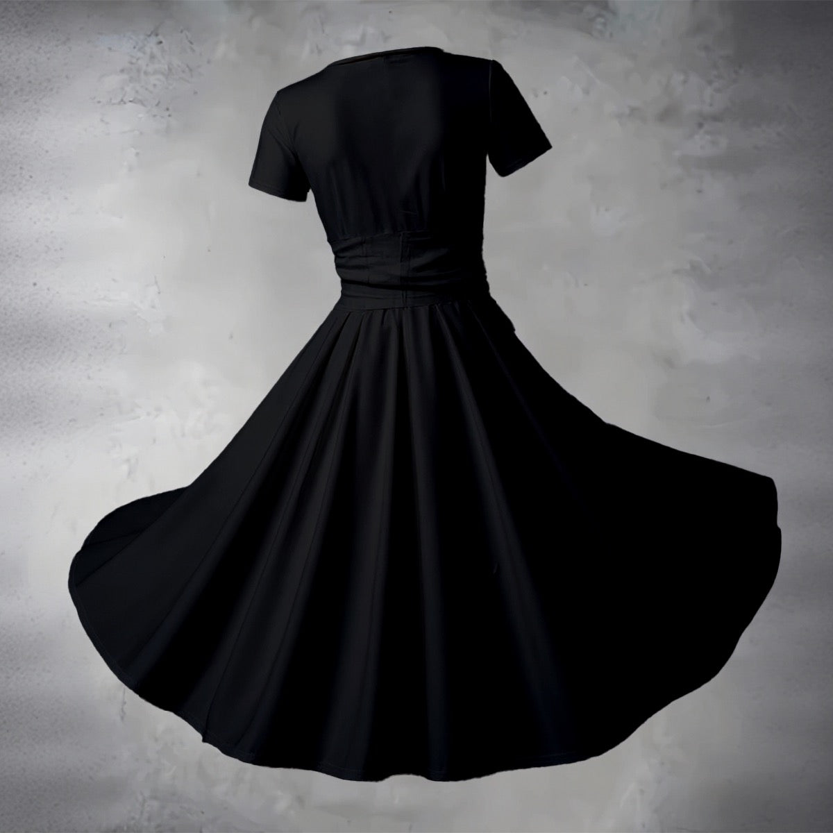 Robe Midi à Manches Courtes et Décolleté en V pour Femme – Marque Oothfeet