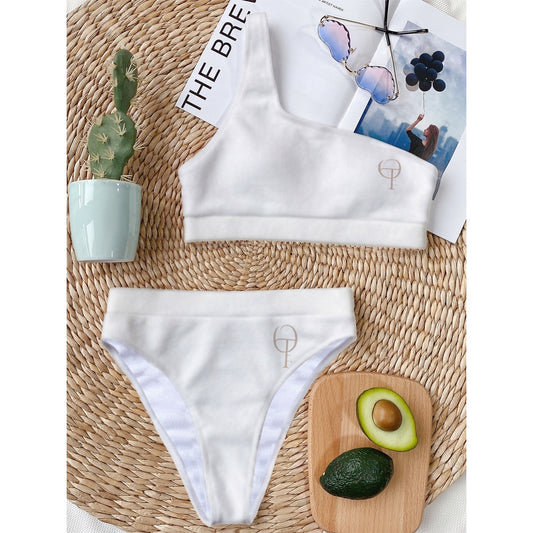 Bikini d'été élégant à épaule unique