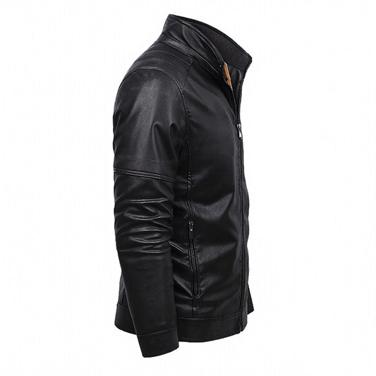 Veste en cuir décorative à fermeture éclair Plus Fleece Oothfeet (DTF)