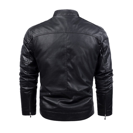 Veste en cuir décorative à fermeture éclair Plus Fleece Oothfeet (DTF)