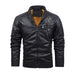 Veste en cuir décorative à fermeture éclair Plus Fleece Oothfeet (DTF)