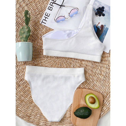 Bikini d'été élégant à épaule unique
