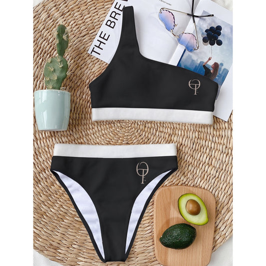 Bikini d'été élégant à épaule unique