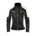 Veste en cuir slim-fit à col montant pour hommes Oothfeet (DTF)