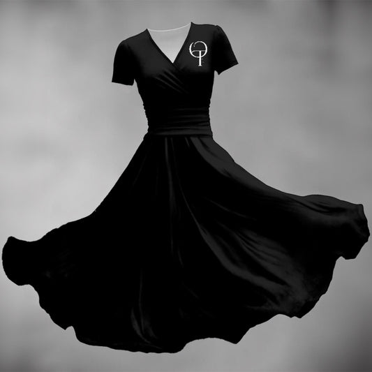 Robe Midi à Manches Courtes et Décolleté en V pour Femme – Marque Oothfeet